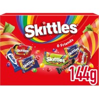 SKITTLES FRIENDS MEDIUM SELECTION BOX spalvingas saldumynų rinkinys 144 g
